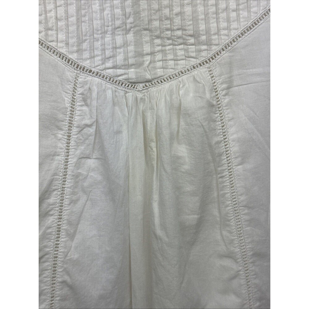 Free People Dress Pavlo Babydoll Boho Floral Embroidery Lace 100% Cotton White S - Picture 12 of 16